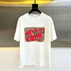 Louis Vuitton T-Shirts Retro Paris Logo Print Luxury Cotton Black/White  #B54162