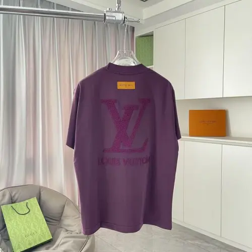 Louis Vuitton T-Shirts for AAAA Louis Vuitton T-Shirts Black/White/Purple #B53283