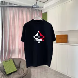 Louis Vuitton T - Shirt With Stylish Geometric Logo And Color - Block Design White/Black/Yellow/Purple #B54248