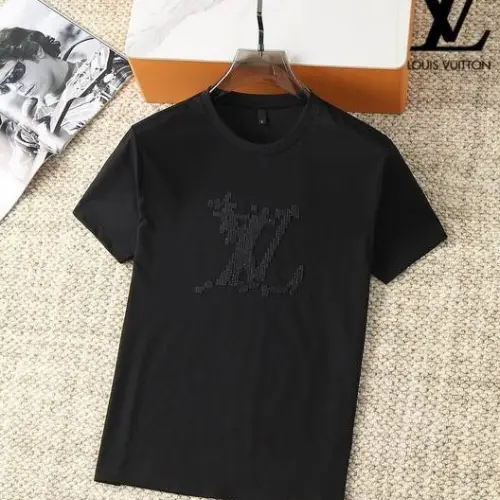 Louis Vuitton T-Shirts for Men Crew Neck Black/White/Grey Printing #B46421