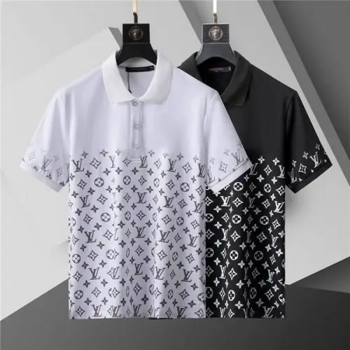 Louis Vuitton T-Shirts for Men' Polo Shirts printed Black/White #B46544