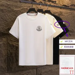 Moncler T-shirts for men Black/White Weight 300g 100% cotton #B52943