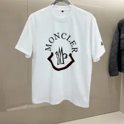 Moncler T-shirts for men Crew Neck  printing Black/White #B46402