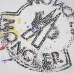 Moncler White/Black T Shirt with Paint Splatter Details and Artistic Logo Graphic on the Collar Area #B54207