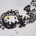 Moncler White/Black T Shirt with Paint Splatter Details and Artistic Logo Graphic on the Collar Area #B54207