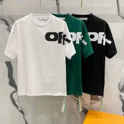 OFF WHITE T-Shirts for MEN Black/White/Green #B47112