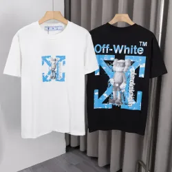 OFF WHITE T-Shirts for MEN Letter logo print 260g Black/White #B53749