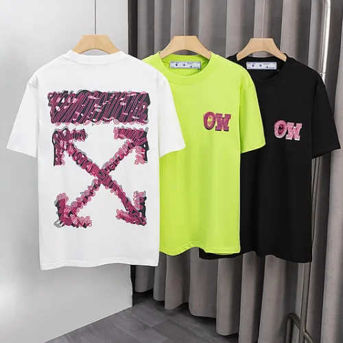 OFF WHITE T-Shirts for MEN Letter logo print 260g Black/White #B53750