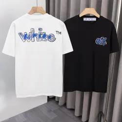 OFF WHITE T-Shirts for MEN Letter logo print 260g Black/White #B53752