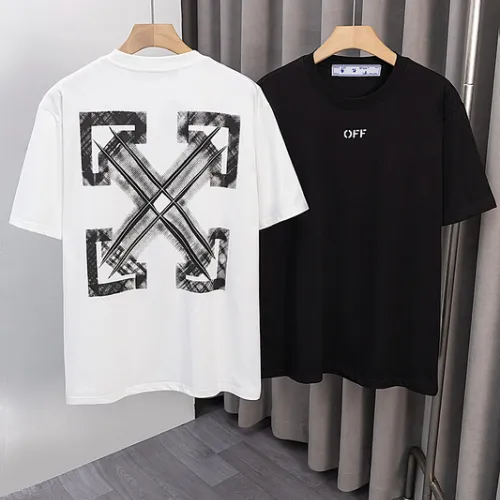 OFF WHITE T-Shirts for MEN Letter logo print 260g Black/White #B53753