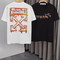 OFF WHITE T-Shirts for MEN Letter logo print 260g Black/White #B53754