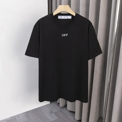 Off-White Logo Stamp Cotton T-Shirt Black/White #B53373