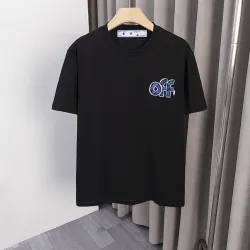 Off-White Logo Stamp Cotton T-Shirt Black/White #B53374