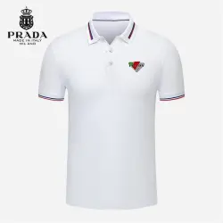 Prada T-Shirts Polo for Men Buttons Black/White/Blue/Red/Grey #B46637