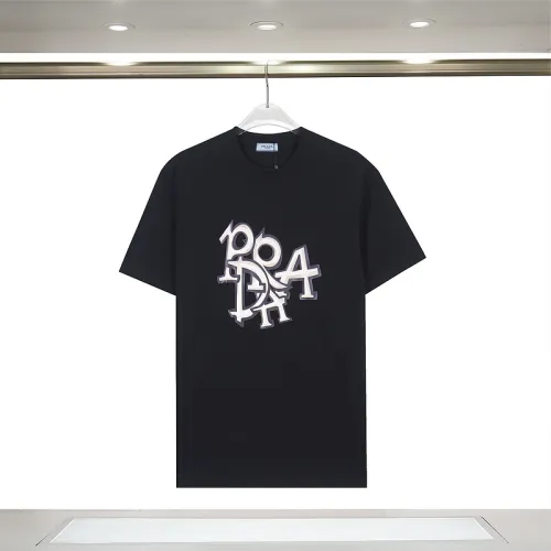 Prada T-Shirts for Men Black/White/Red #B52819