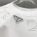 Prada T-Shirts for Men High quality craftsmanship metal logo t-shirt Black/White #B53678