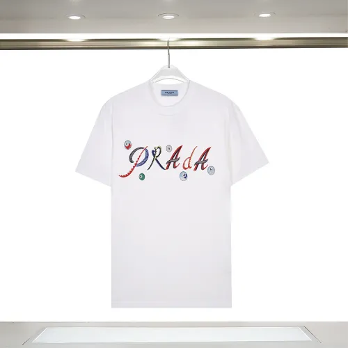 Prada T-Shirts for Men White/Black #B51668