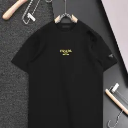 Prada T-Shirts for Men yellow logo  #B47121