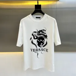 Versace T-Shirts for AAAA Versace T-Shirts Versace Medusa Embroidered T-shirt Black/White #B53888