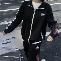 Adidas x Gucci  Black Unisex Tracksuit #B34196