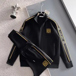 Loewe Inspired Black Tracksuit Set with Gold Accents #B54339