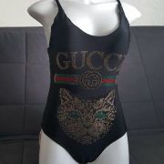 GG Sexy Women Diamonds Cat Head Print One-piece Beach Swimsuit #9120765