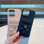 Chanel card holder/phone case  double-layer card slot  pebbled texture PU leather soft and comfortable case   #B57763