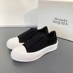 Alexander McQueen Sneakers for Women Deck Skate Plimsoll Lace-Up Black White Size 35-40 #B54477