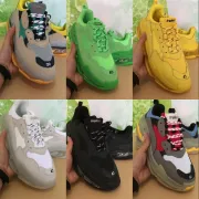 Balenciaga Crystal Sole Triple S Sneakers Mens Womens Casual Shoes Triple Green Yellow Paris 17FW Fashion Casual Platform stylist Shoes #99897852