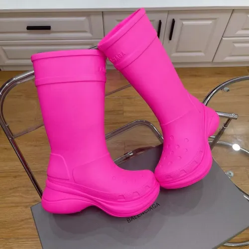 Balenciaga  x crocs tonal rubber rain boots Pink/Black #B45501