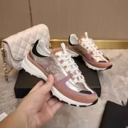 Chanel Metallic Pink Rose Gold Sneakers #B54296
