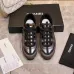 Chanel Metallic Silver Brown Sneakers #B54297