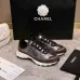 Chanel Metallic Silver Brown Sneakers #B54297