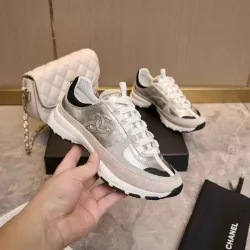 Chanel Silver Tone Couples Sneakers #B54293