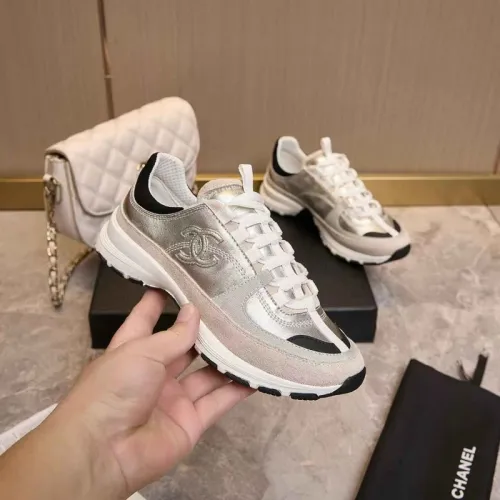 Chanel Silver Tone Couples Sneakers #B54293