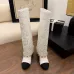 Chanel Knee - High Boots: Diverse Textures, Gold Chains, a Showcase of Luxe Creativity #B54142