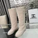 Chanel shoes for Women Chanel Boots CC High Boots Black/White #B53978