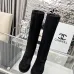 Chanel shoes for Women Chanel Boots CC High Boots Black/White #B53978