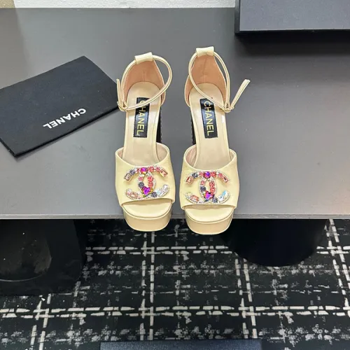 Chanel high-heeled sandals, sheepskin, heel height: 11cm #B53163
