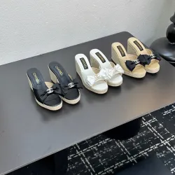 Chanel shoes for Women Sheepskin upper wedge sandals #B53158