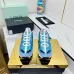 Chanel Denim Suede Calfskin Neon Orange CC Logo Trainers #B53157