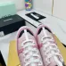 Chanel Denim Suede Calfskin Neon Orange CC Logo Trainers #B53157