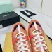 Chanel Denim Suede Calfskin Neon Orange CC Logo Trainers #B53157