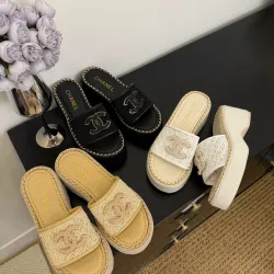Chanel shoes for Women's Chanel 2023 Interlocking CC Logo Slides #B53144