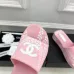 Chanel shoes for Women's Chanel slippers Flat Sandals for women Heel height:4.5cm Black/Pink #B54125