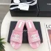 Chanel shoes for Women's Chanel slippers Flat Sandals for women Heel height:4.5cm Black/Pink #B54125