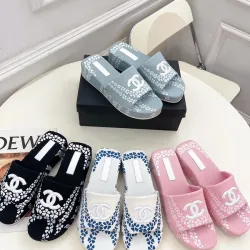 Chanel shoes for Women's Chanel slippers Flat Sandals for women Heel height:4.5cm Black/Pink #B54125