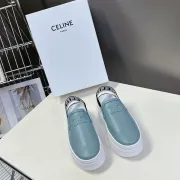 CELINE BLOCK WEDGE MULE IN CALFSKIN AND TEXTILE WITH CELINE JACQUARD #B48792