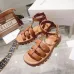 CELINE Leather Sandals Khaki/Black/Brown #B40426