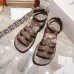 CELINE Leather Sandals Khaki/Black/Brown #B40426